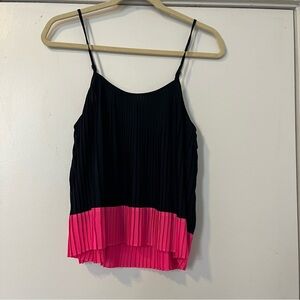 Forever 21 Black and Pink Pleated Tank Top small NWT